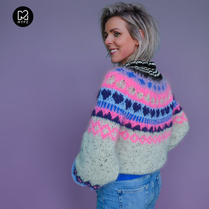 Breipakket – MYPZ top-down trui Blue Heart No6 (ENG-NL-DE)