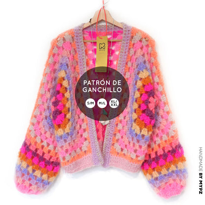 Haakpatroon - MYPZ Hexagon Cardigan Pink Vibes (ENG-NL-DE)