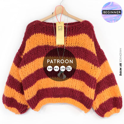 Breipatroon – MYPZ Chunky Alpaca Pullover Merlot No15 – Beginner (ENG-NL-DE)