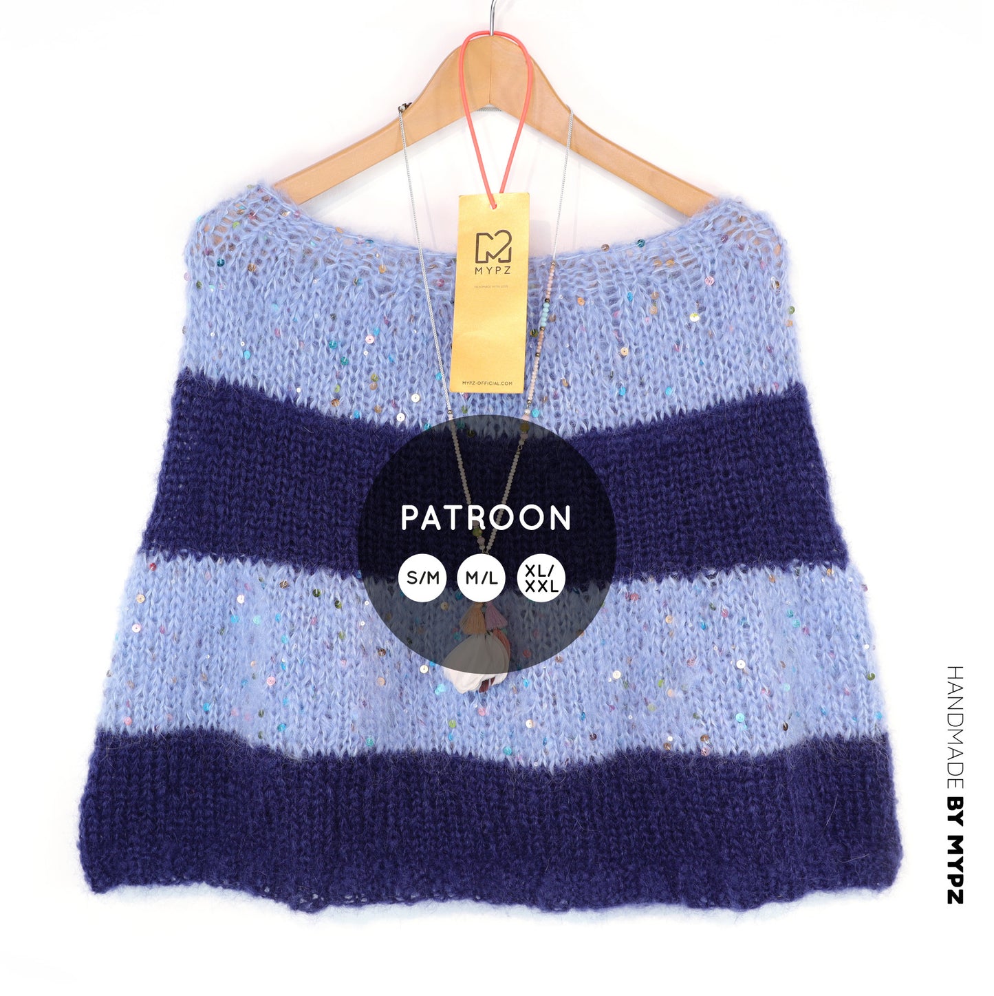 Knitting pattern – MYPZ Moonlight Sparkle Cape No8 (ENG-NL-DE)