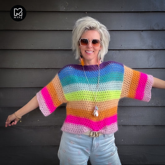 Light Mohair top Rainbow