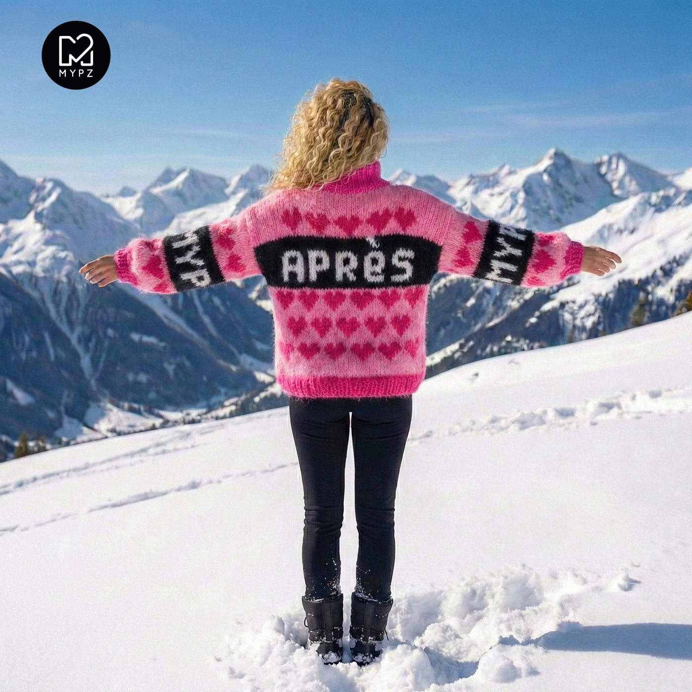 Patroon – MYPZ Chunky Mohair Ski Love Trui Pink No.9 (ENG-NL-DE)
