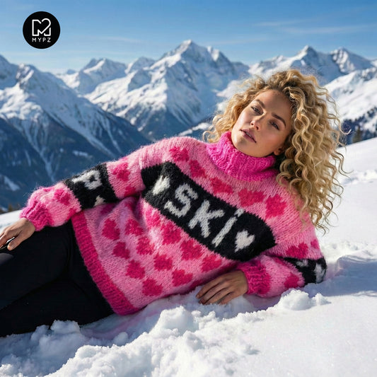 Breipakket – MYPZ Chunky Mohair Ski Love Trui Pink No.9 (ENG-NL-DE)