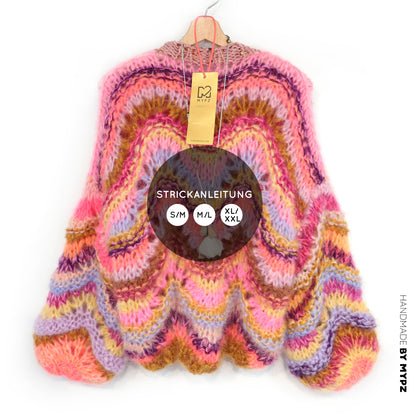 Breipatroon – Chunky Mohair trui Colorflow Wave No.12 (ENG-NL-DE)