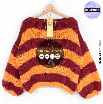 Breipatroon – MYPZ Chunky Alpaca Pullover Merlot No15 – Beginner (ENG-NL-DE)
