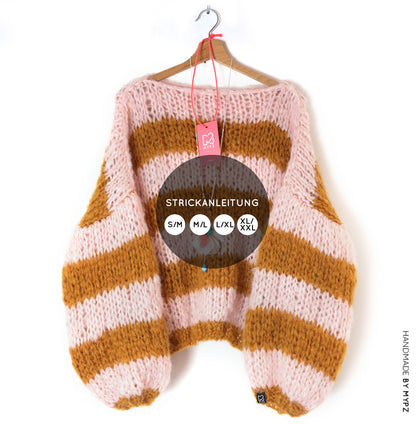 Knit pattern – MYPZ basic BIG chunky mohair pullover Apache for beginners No15 (ENG-NL-FR-ES)