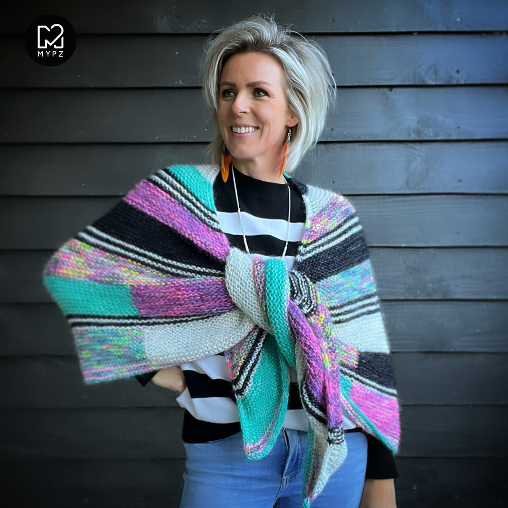 Wings of color shawl