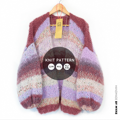 Breipatroon – Chunky Mohair Cardigan Whisper Rose No.12 (ENG-NL-DE)