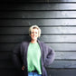 MYPZ chunky grey reversible mohair cardigan