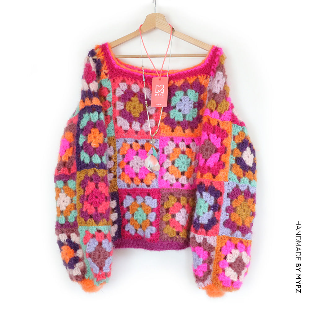 Haakpatroon - MYPZ Granny square Mohair trui Flora (ENG-NL)