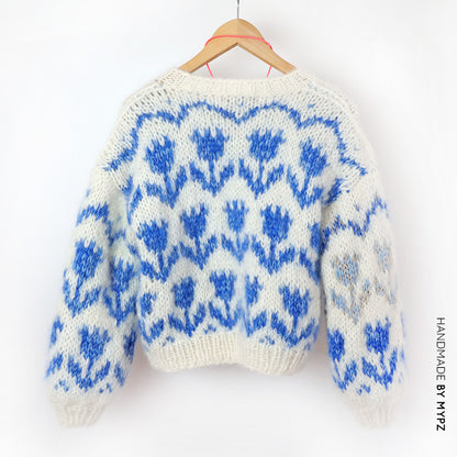 MYPZ Chunky bomber Cardigan Tulips
