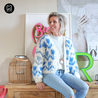 MYPZ Chunky bomber Cardigan Tulips