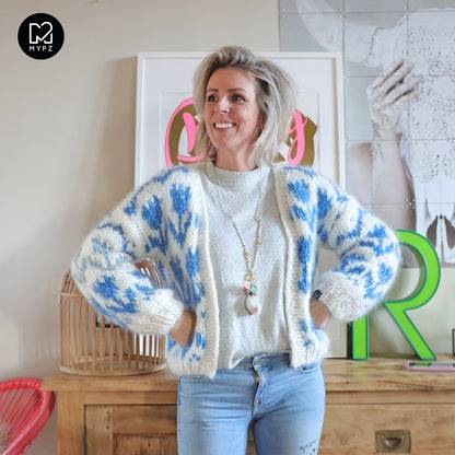 MYPZ Chunky bomber Cardigan Tulips