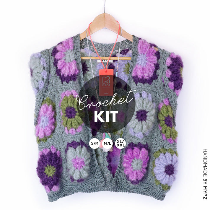 Crochet kit - MYPZ 3D Granny Gilet Daisy Green (ENG-NL)