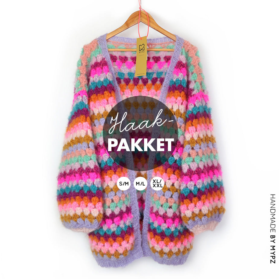 Haakpakket - MYPZ Mohair Granny stripes vest Spirit (ENG-NL)