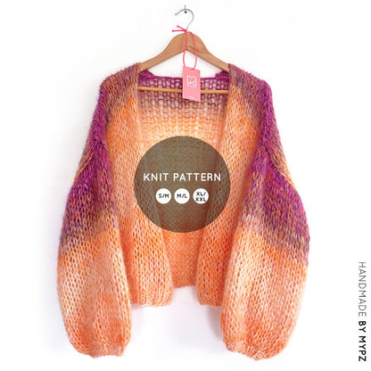 MYPZ knitting pattern Chunky Gradient Mohair Cardigan No.15