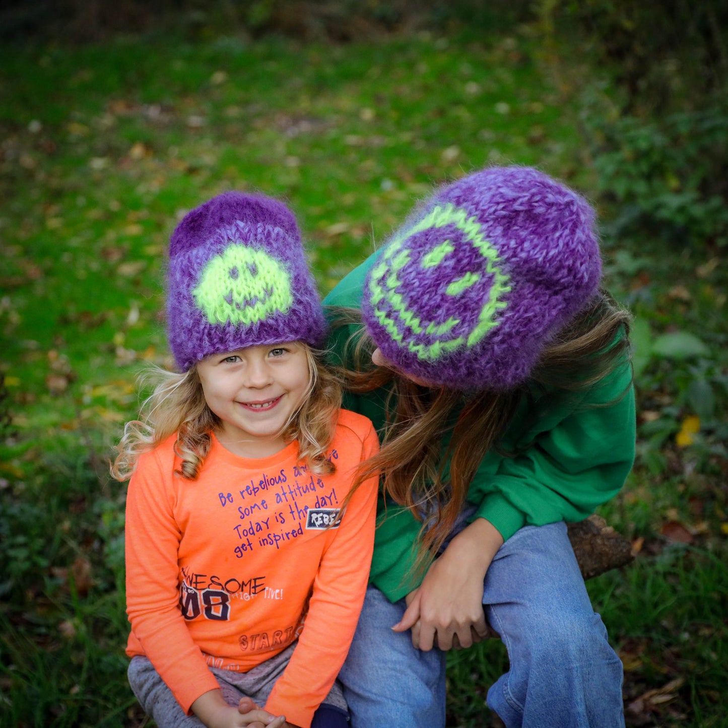 Breipakket – Chunky mohair Smiley beanies volwassene + kind (ENG-NL)